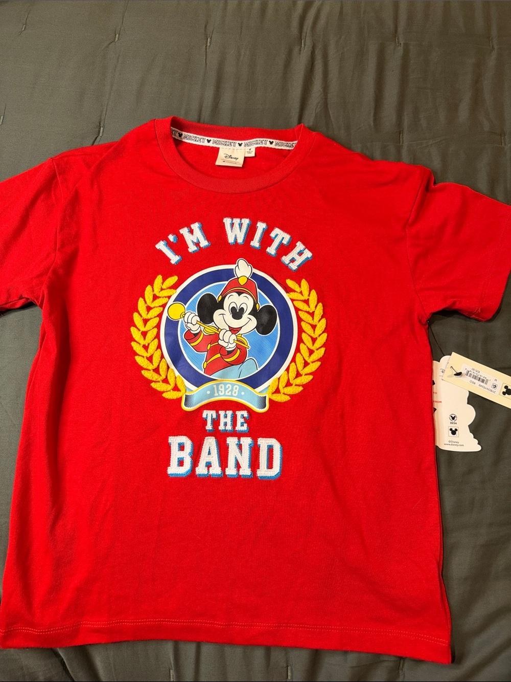 Disney Red Mickey Mouse 'I'm With The Band' Graphic Tee